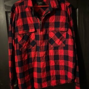 J. Crew Red and Black Plaid Shirt